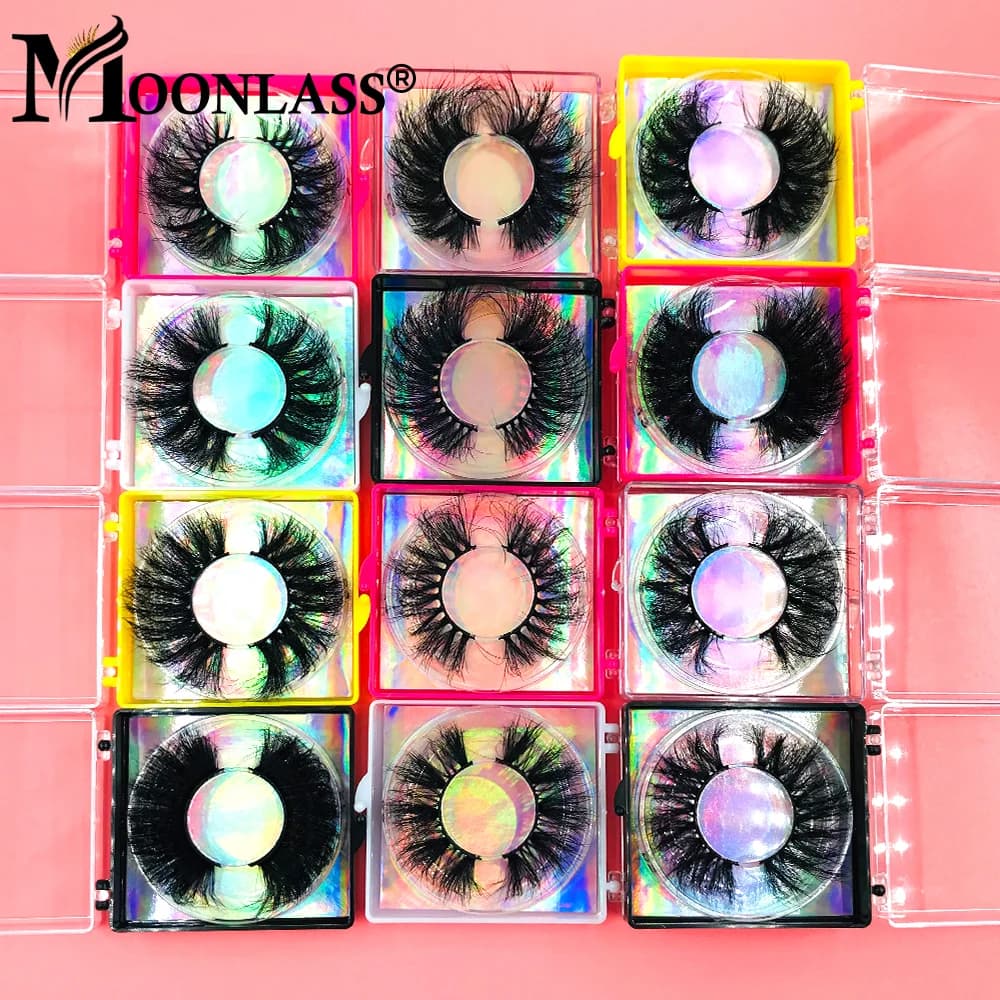 20/30/50 paia disordinate 22-25mm soffici ciglia di visone scatole quadrate pacchetto morbido fatto a mano cruelty free ciglia finte Mekeup all'ingrosso