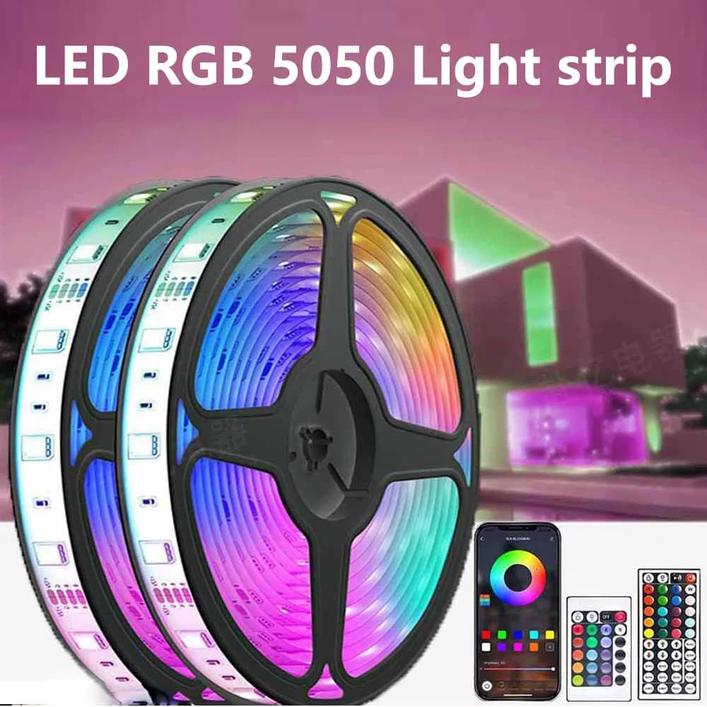 Striscia LED Bluetooth 3/5/10M SMD5050 5V RGB Luci Lampada LED flessibile Nastro Nastro autoadesivo TV Desktop Diodo Decorazione