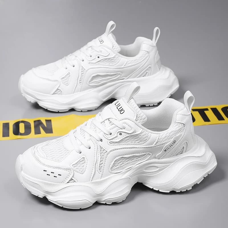 Men's Breathable Women's Thick Sole Casual Sport Shoes Outdoor Platform Tennis Students Soft Soles Comfort Male Chunky Sneakers