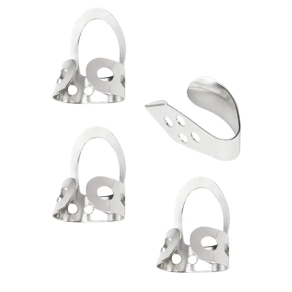 1Set Premium Brass Banjo Finger Picks Ergonomic Curved Design Comfortable Long Wear Metal Guitar Thumb Picks for Banjo Ukulele