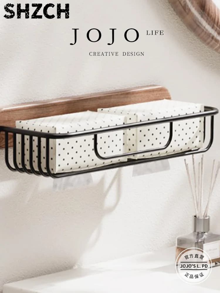Walnut Wood Creative Artistic Tissue Holder Nordic Style Roll Paper Rack Bathroom Toilet Paper Box Home Decor Tissue Storage