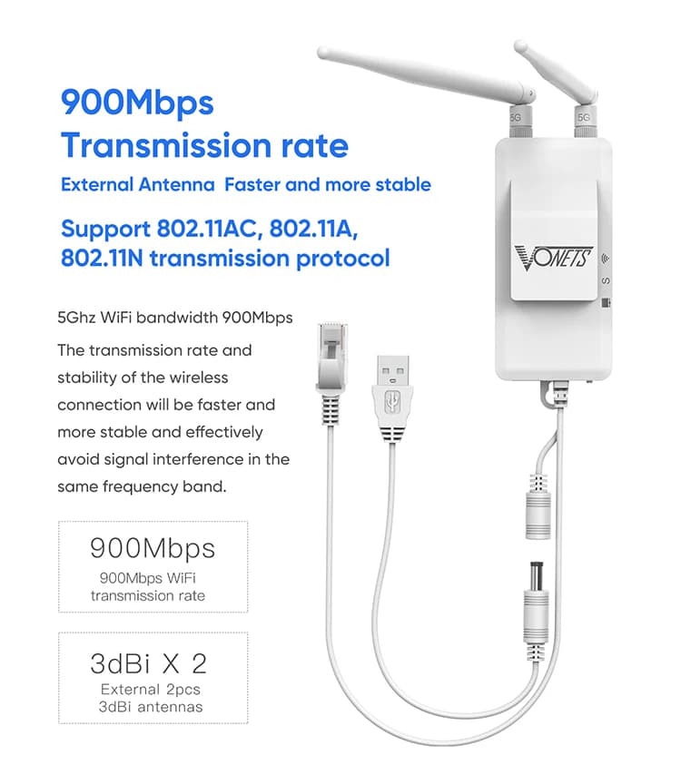VONETS VAP11S-5G mini router wifi bridge ripetitore wifi amplificatore di segnale ap router adattatore wifi DC 5 V-24 V