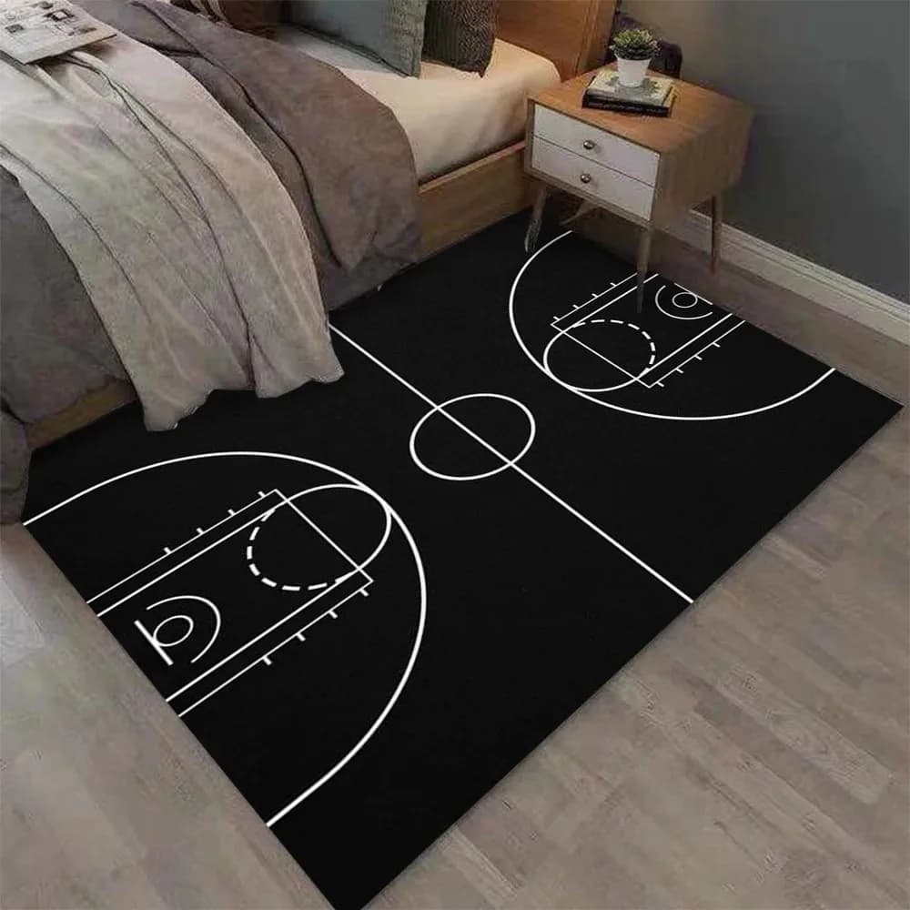 VIKAMA Basketball Court Floor Rug Sports Carpet for Boys Kids Room Bedroom Gym Game Room