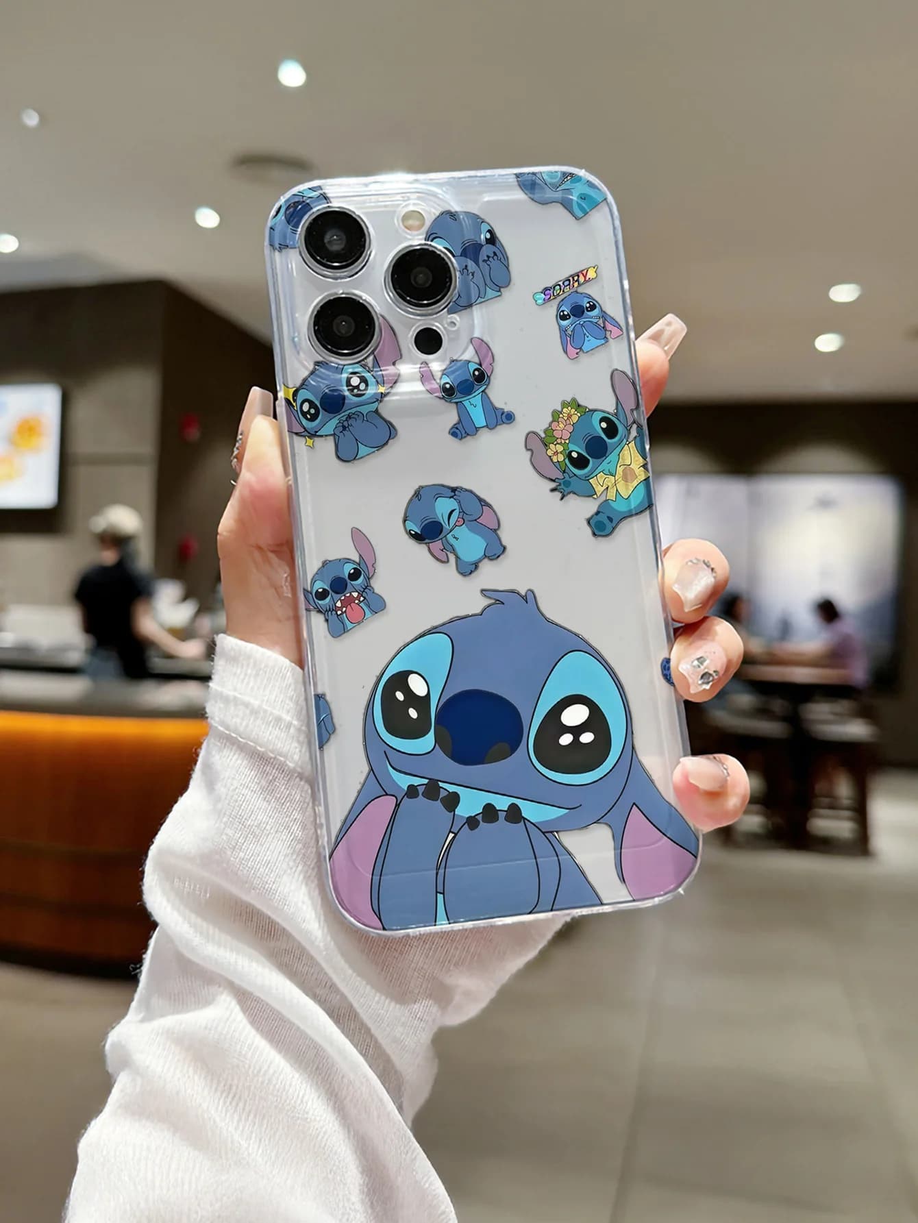 Cover for iPhone Disney Stitch with Expressions, Anti-shock, Compatible with iPhone 11/12/13/14/15/16/17 Air Pro Max Plus and Other Models