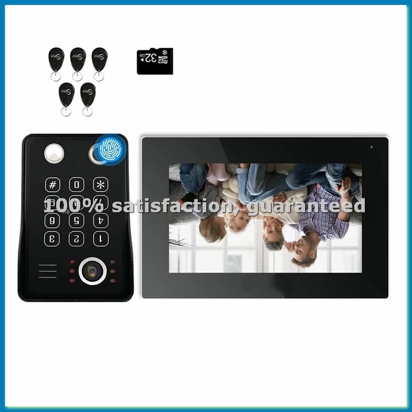 Home Videocitophonic System with Digital Impronta Unlock, Tuya Smart 1080P Video intercom, WiFi Monitor Bell, USA Plug - A69M