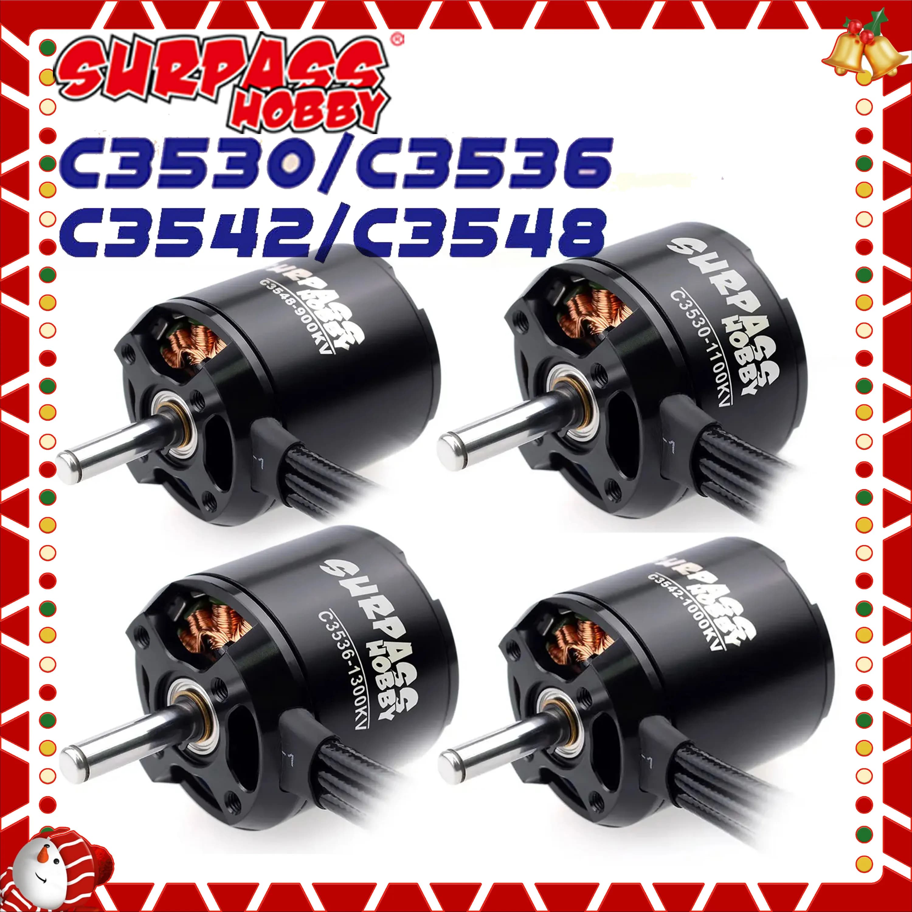 Motore Brushless Outrunner Surpass Hobby Serie C35 3530 3536 3542 3548 per Aeromodelli RC ad Ala Fissa, Droni FPV, Quadricotteri e Kit Aerei