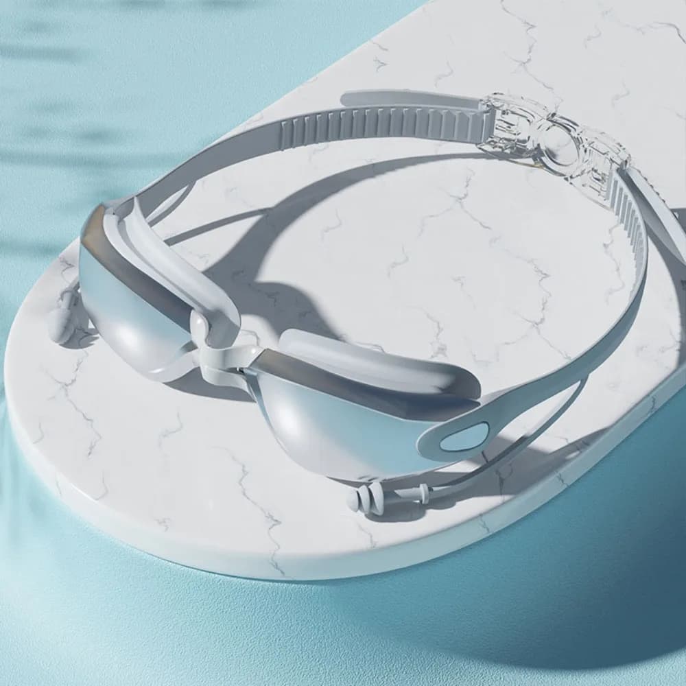 Occhialini da Nuoto Antiappannamento con Ampia Visuale, Impermeabili, con Tappi per le Orecchie, Occhiali HD per Allenamento, Accessori per il Nuoto