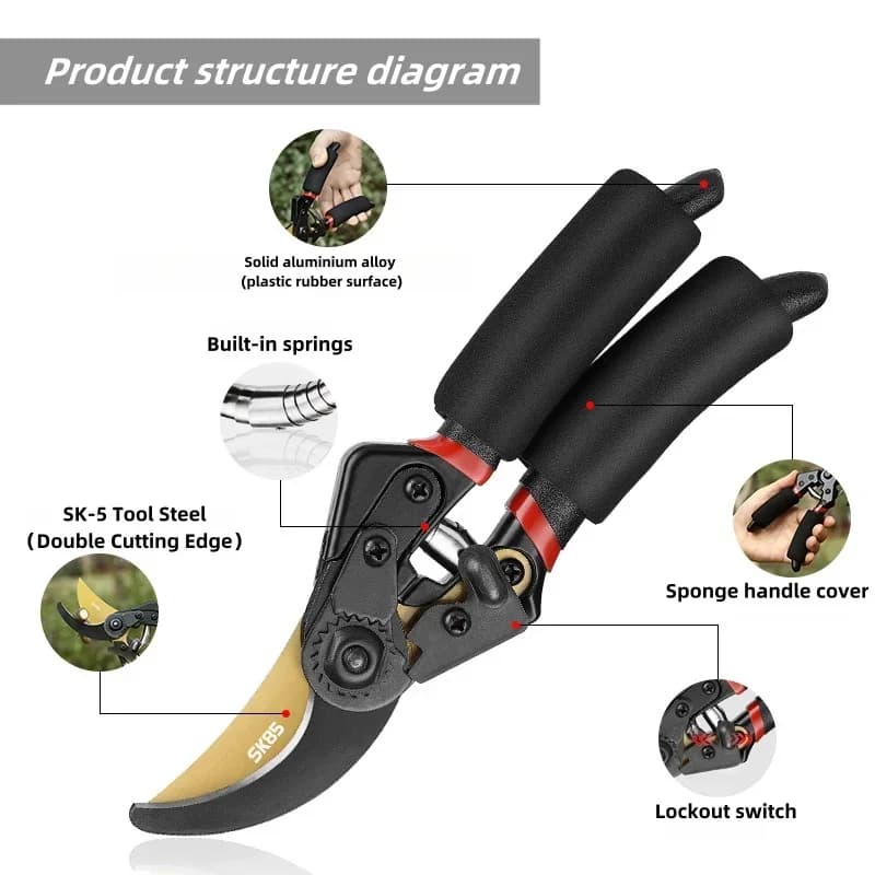 Garden pruning shears Plant finishings Horticulture Hand-powered shrub Garden scissors Frutteto Ramo Cesoie Professional pruning tool