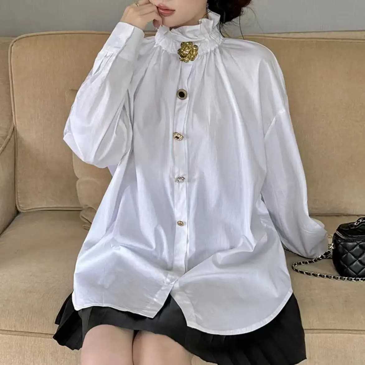 2026 Spring Autumn Cotton Blouses Shirts For Wome 's Trend Sweet Cute Shirt Tops Blusas Office Lady Blouse Top Woman Clothing