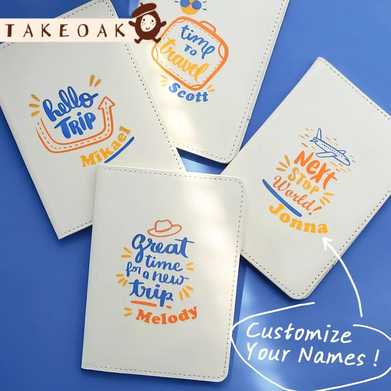 Porta Passaporto Personalizzato con Nome e Slogan di Viaggio, Copertina in Pelle, Design Fresco, Regalo Unico per Amanti dei Viaggi