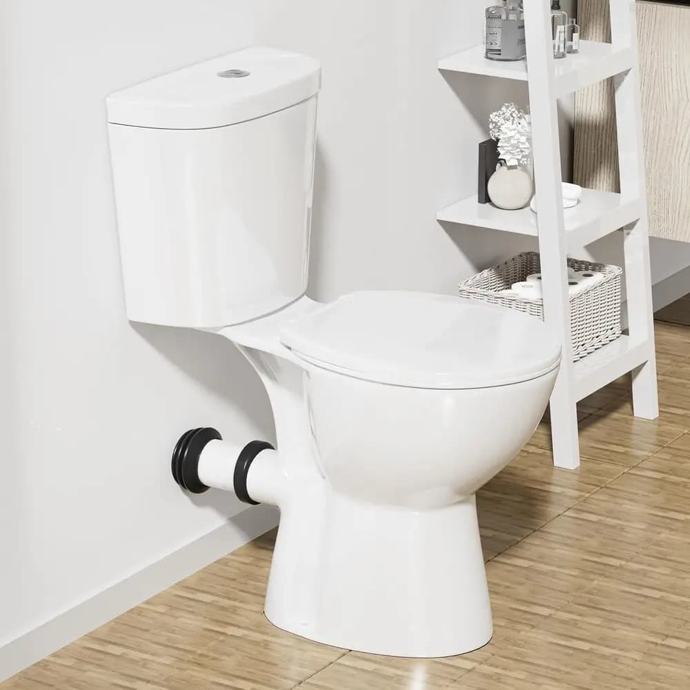DAFIFY Ciotola e serbatoio per WC alto 19 pollici, WC con uscita posteriore per anziani con tubo di prolunga