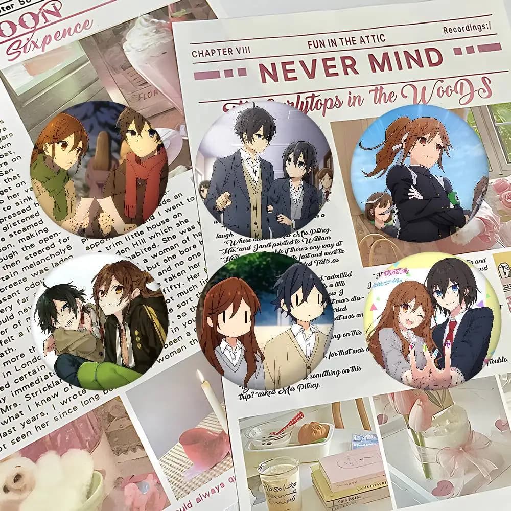 Spille in smalto anime H-Horimiya fatte a mano, spilla rotonda, distintivo cosplay L Killer Yagami Light, gioielli per zaini, regali
