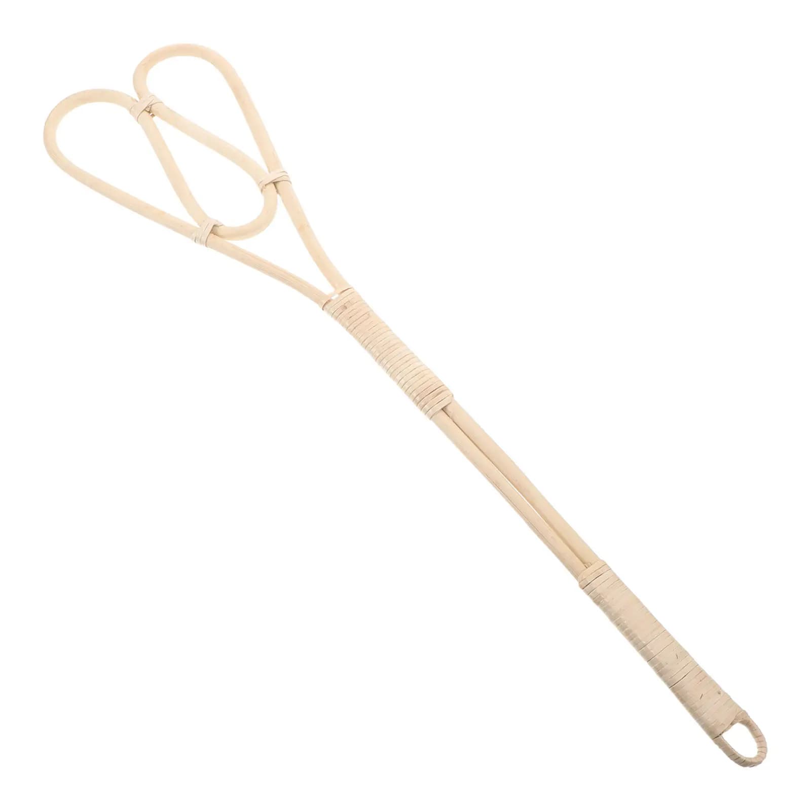 Hand Woven Rattan Quilt Duster Long Handle Blanket Beater Rug Carpet Mattress Rug Beater Paddle Dusting Tool for Beating Bedding