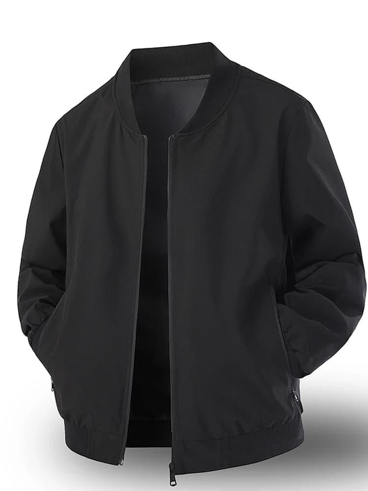 Cool Men's Baseball Style Jacket 2026 Spring Autumn Pure Color Trendy Brand Personality Handsome Coat Standard Fit Long Sleeve