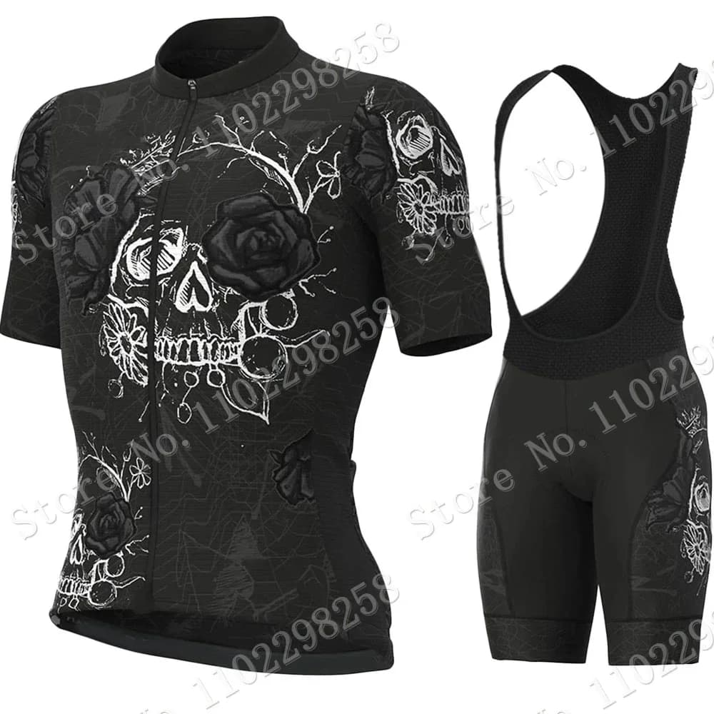 New Skull Ride Or Die 2025 Cycling Jersey Set Cycling Clothing Men Road Bike Shirts Suit Shorts with Bicycle Suit Clothing MTB Ropa
