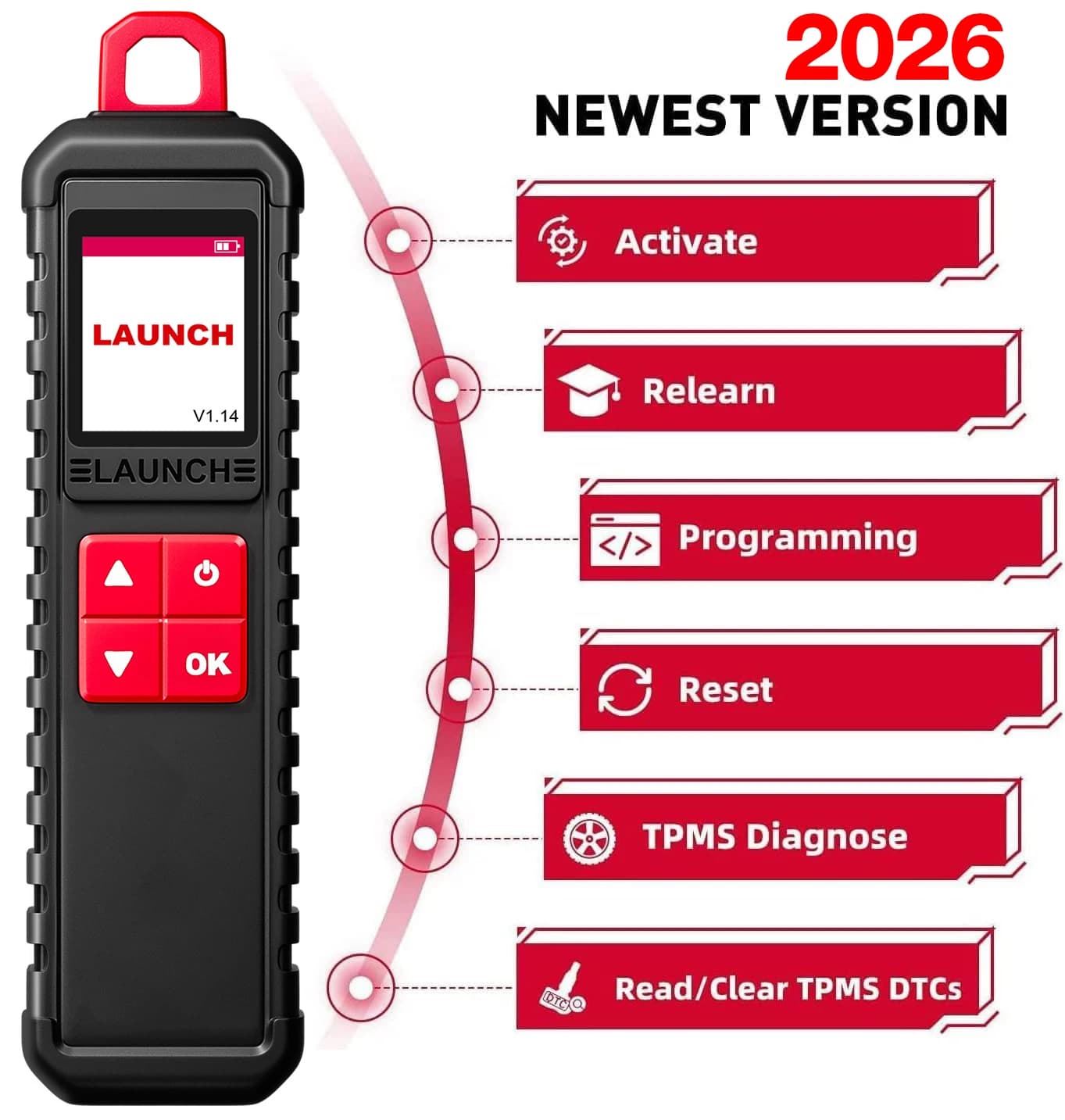 Strumento di ispezione della pressione dei pneumatici LAUNCH X431 I-TPMS, sensore per l'attivazione e il riprogrammazione, compatibile con telefoni Android X431 PRO V/PRO3S+
