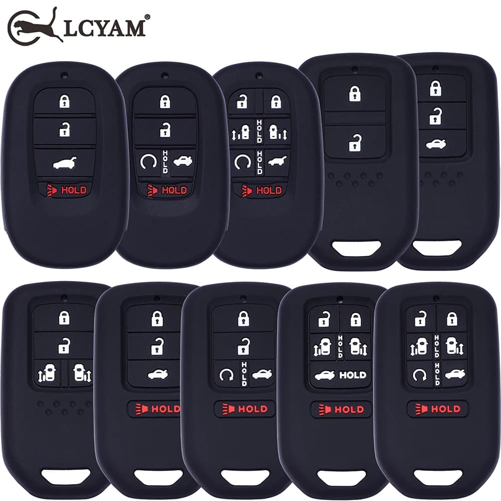 Key Fob Cover for Honda Odyssey Ridgeline MPV Freed Jazz HR-V Passport CR-V Accord Civic, Durable Snug-fit Silicone Key Case