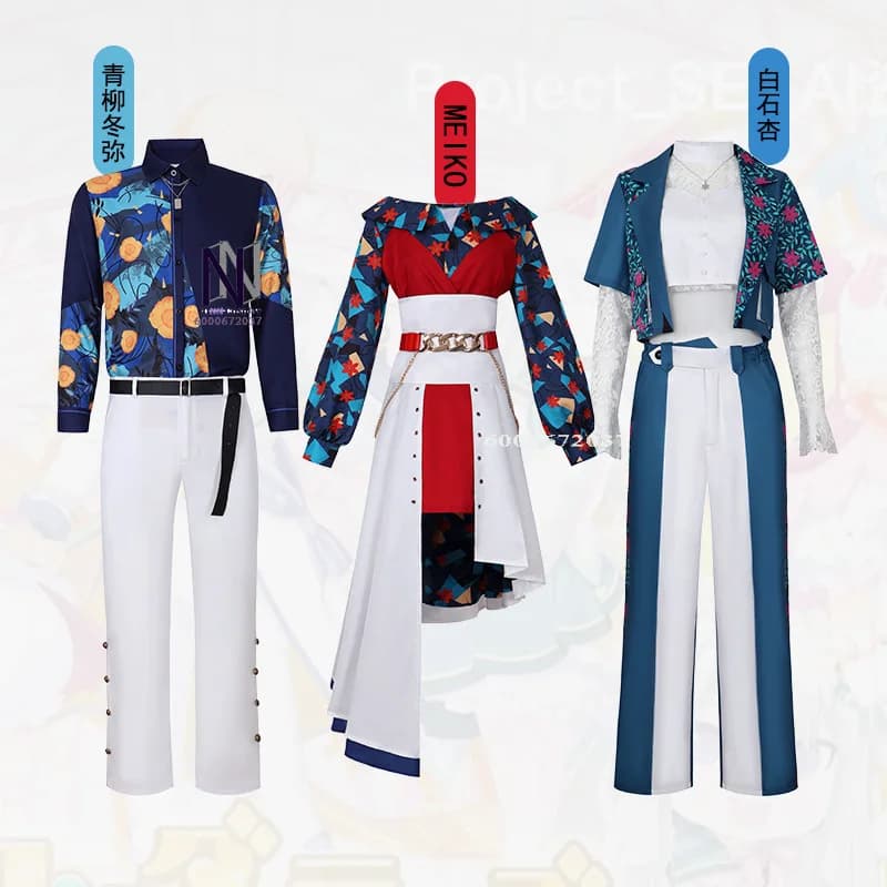 Project Sekai Palcoscenico colorato - MEIKO, Aokiyo, Dongmi, Shiraishi Un costume cosplay per spettacoli anime