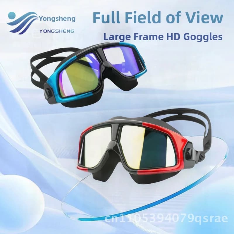 Professional swimwear for adults, waterproof, anti-fog, big frame, HD vision, comfortable eye protection for men and women, training