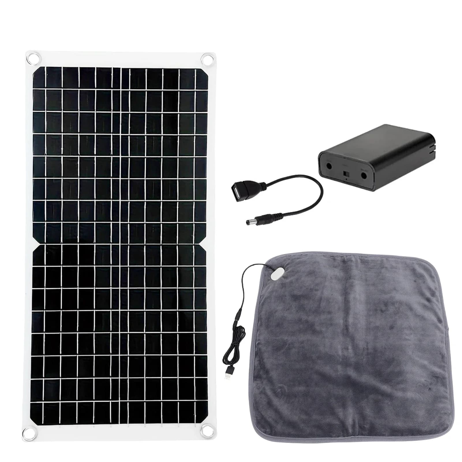 Solar-Powered Heated Pet Pad with Built-in Battery – Warm Winter Mat for Dogs and Cats, Portable for Indoor & Outdoor Use