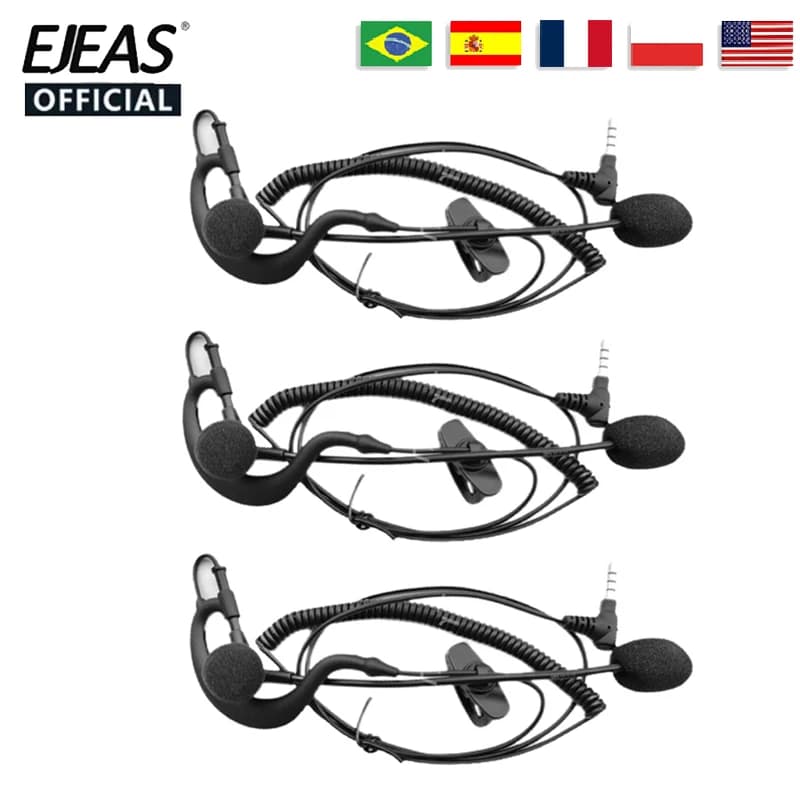 Referee Headset Earhook Headphone 3.5mm Jack for Vnetphone EJEAS V4/6C PLUS/PRO FBIM Motorcycle Helmet Headset