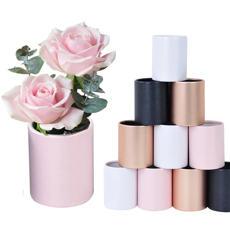 Mini scatola di fiori Scatole per confezioni regalo Cestino rotondo portatile Conservazione Matrimonio San Valentino Decorazione floreale rosa Regali di compleanno
