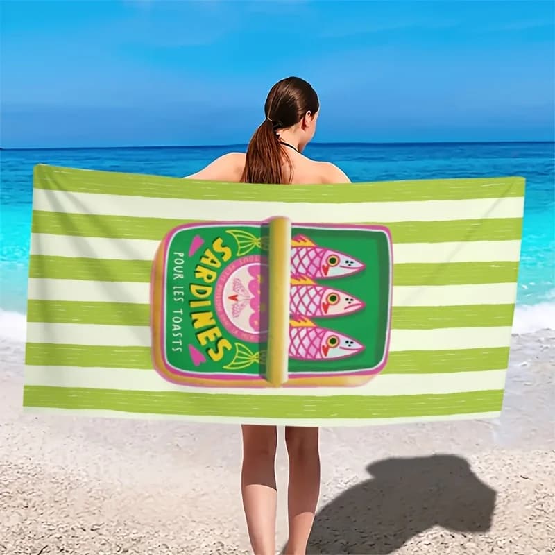Grande Telo Mare Asciugatura Rapida in Microfibra Morbido Assorbente Leggero per Yoga Piscina Viaggi Stampa Pesce Rosa Idea Regalo