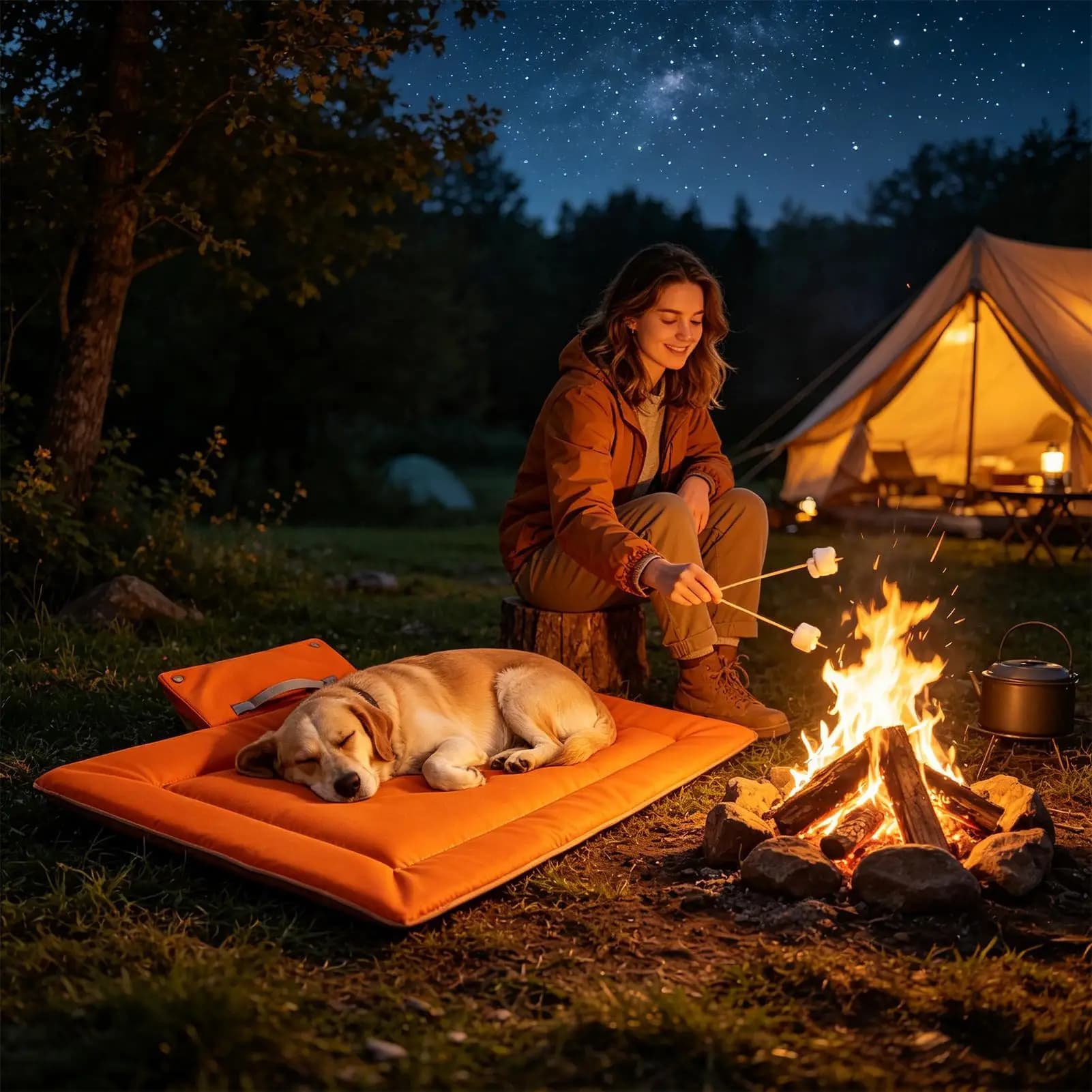 Dog Travel Bed Foldable Washable Pet Cushion Pad Pet Camping Bed For Car Seat Camping Beach Picnic Vacation Hotel Stay Indoor