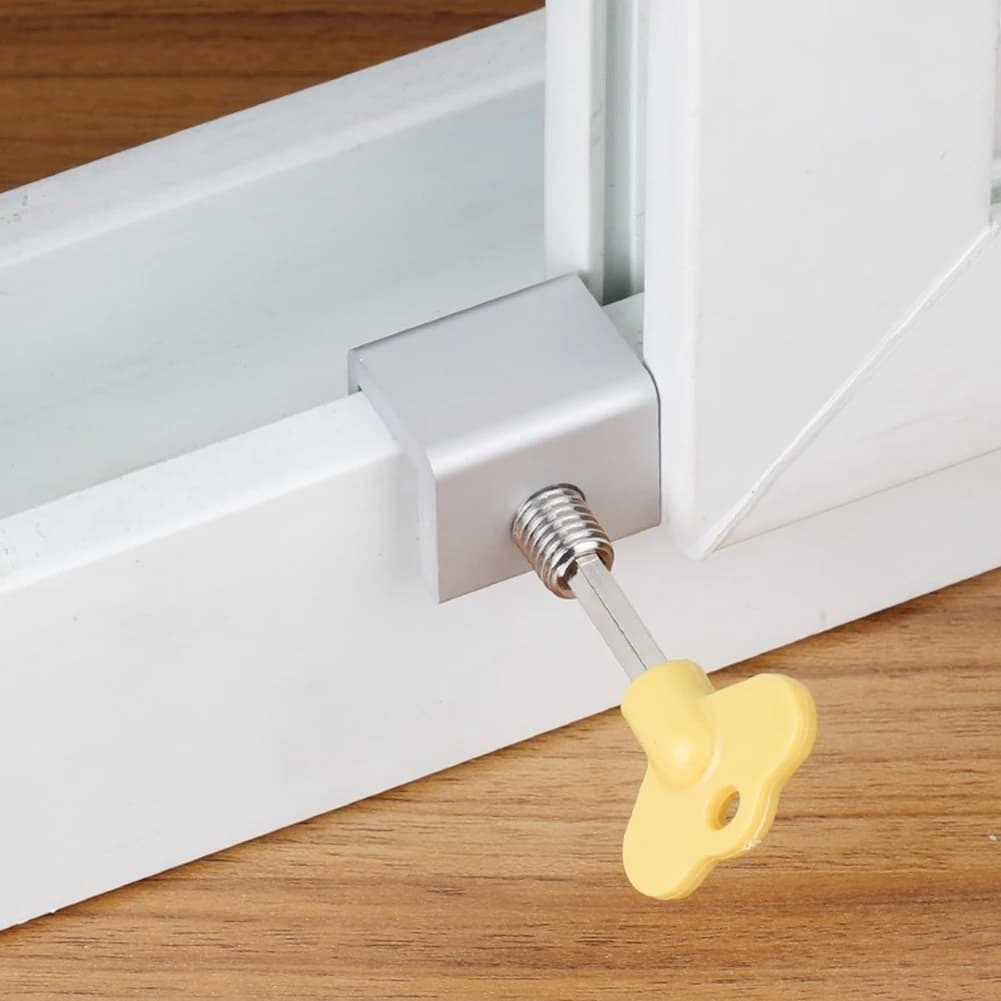 1-10 Pezzi Blocco di Sicurezza per Finestre, Limitatore per Porte Scorrevoli e Finestre, Ferma Porta Antifurto per la Sicurezza dei Bambini, Miglioramento Domestico