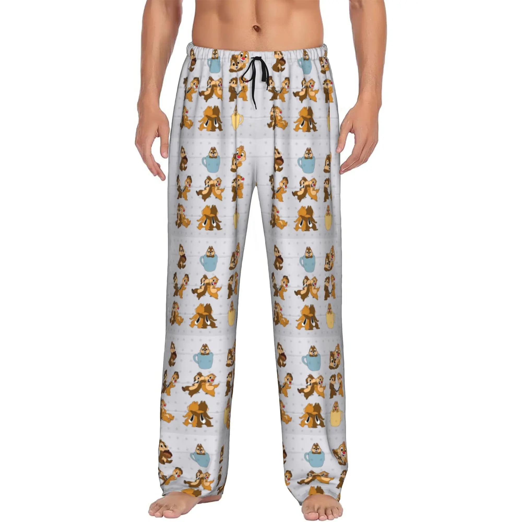 Custom Chip Anime D-Dales Pajama Pants Men Sleepwear Lounge Sleep Bottoms Stretch with Pockets