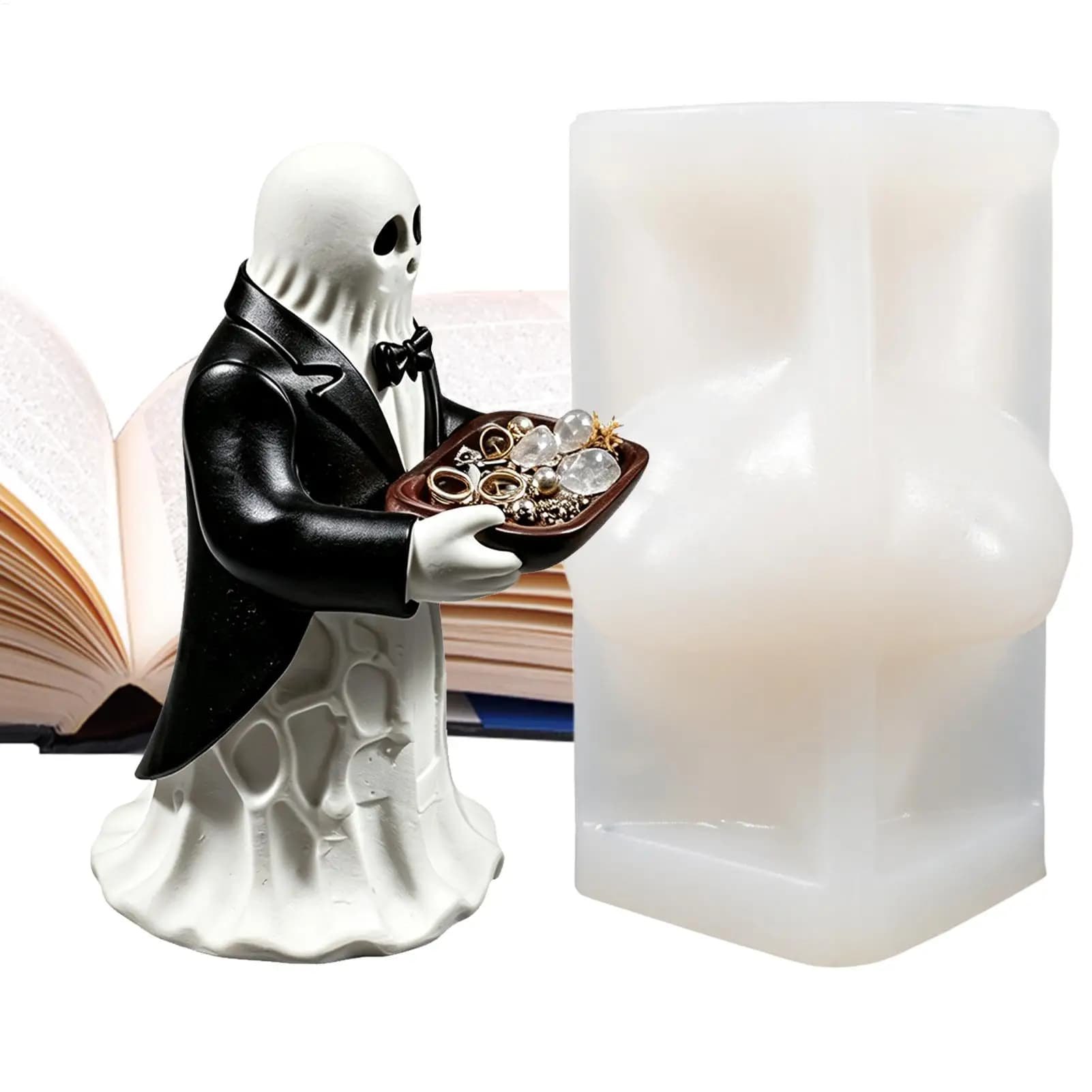 3D Halloween Ghost Skull Shaped Silicone Candle Molds Aromatherapy Soap Resin Plaster Mold DIY Craft Home Decor