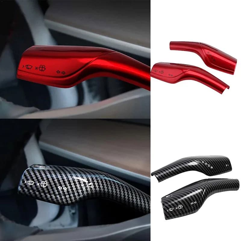 Auto Colonna In Fibra di Carbonio Pomello Del Cambio Copertura Volante Copertura di Protezione Del Cambio Per Tesla Modello 3 2019-2022 Modello Y 2019-2023