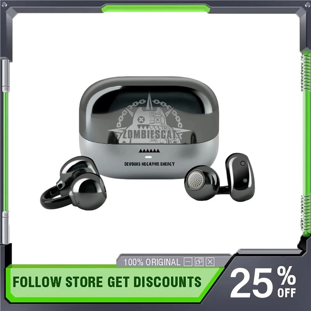Cuffie Bluetooth Wireless Open-Ear Zombi Cat B15 Smart AI a Bassa Latenza per Gaming, Sport, Impermeabili, Portatili, per Esterni