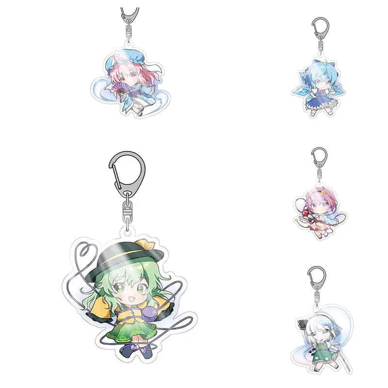 6CM Touhou Project Hakurei Reimu Kirisame Marisa Gioco Acrilico portachiavi Piatto Scrivania Decor Carino In Piedi Segno Ventole Regali