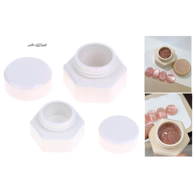 Flip Hexagon Gel Jar Cover 2/3/5g Nail Polish Case Organizer for manicure Cosmetic container Flip Top Packing box