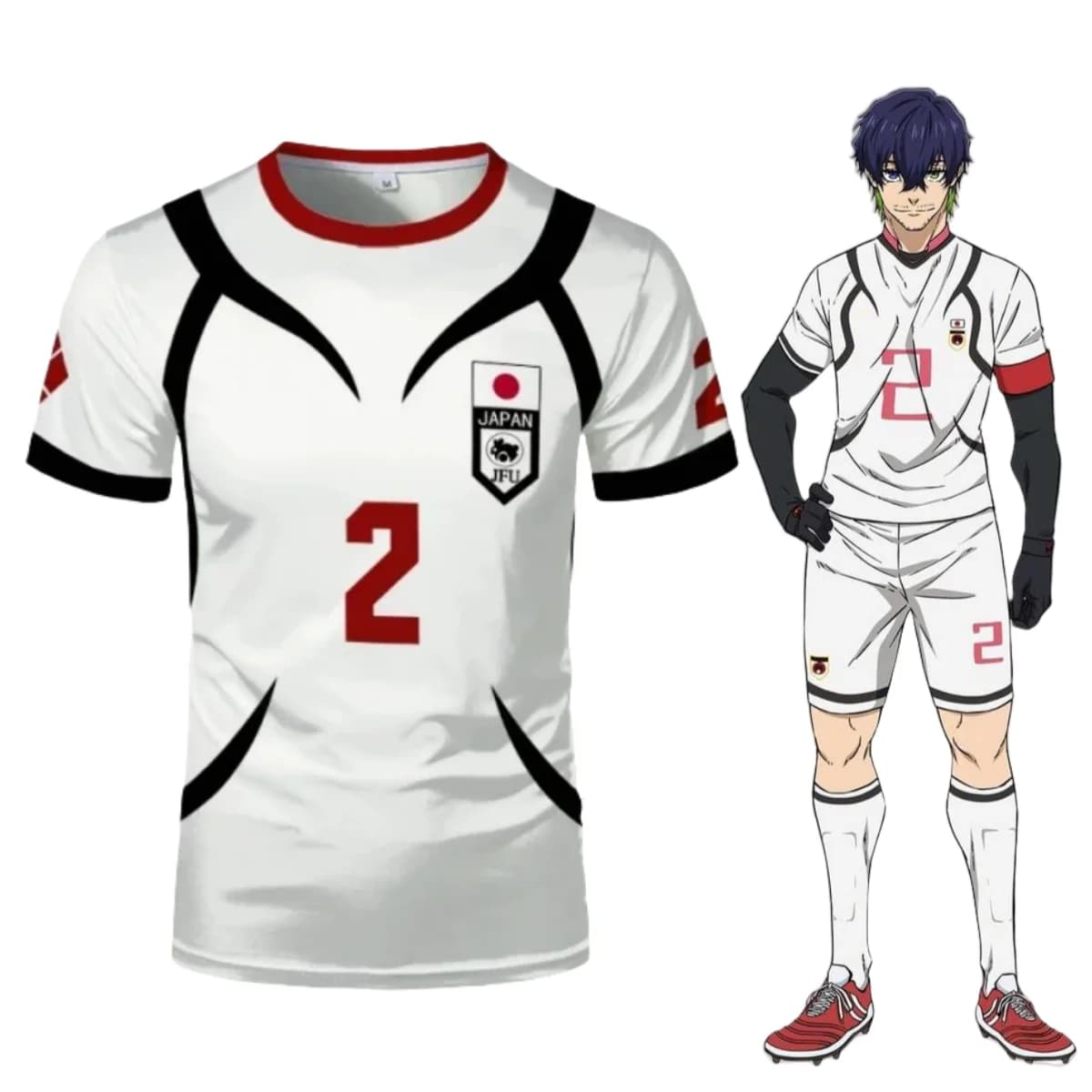 Cosplay Costumes with Anime Aiku T-Shirt # Soccer Jersey U20 Japan Aiku, Training T-Shirt Oliver Aiku with 3D Print