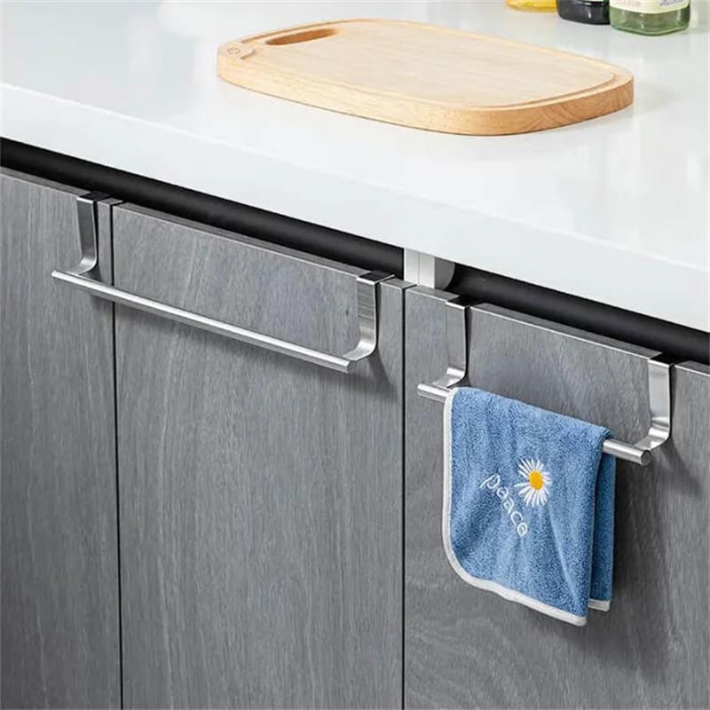 1PC S/L Portasciugamani sopra la porta Portasciugamani in acciaio inossidabile Organizzatore di stoccaggio Porta dell'armadio da cucina per bagno Portasciugamani sospeso
