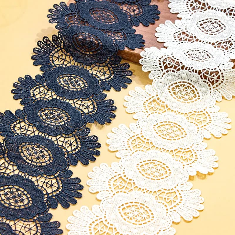 Pizzo di cotone per indumento cucito, ricamo decorativo, cucito in tessuto, abito fai da te, frangia per bambole, festa di nozze, 2 Yard