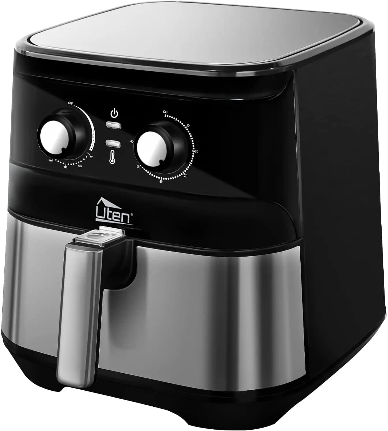 5.8 QT Air Fryer, 1700W, 60-Minute Timer, Roast, Bake & Reheat Functions, Temperature and Timer Dials (160°F-400°F), Nonstick Ba