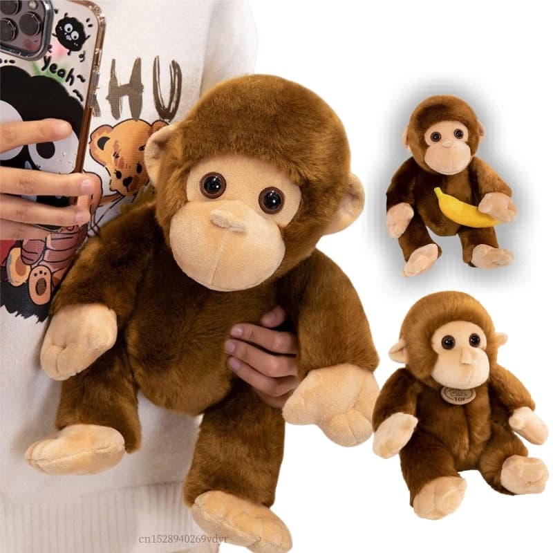30CM Big Eye Brown Monkey Dolls simulazione peluche Super Soft Hight Quality Home Decor Toys ragazze regali di compleanno cuscino