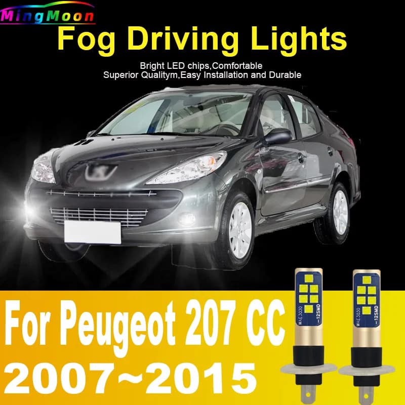 H1 Led Light Canbus Bulb Car Headlight High Power Auto Fog Diode Moto Driving Running Lamp 12V 55W per Peugeot 207 CC 2007 ~ 2015