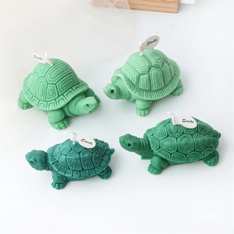 Stampo in silicone per tartaruga 3D Stampo per candele profumate per animali Tartaruga Resina Gesso Mestiere Stampo fai da te Moneta d'oro Stampo per tartaruga Decorazioni per la casa Regalo