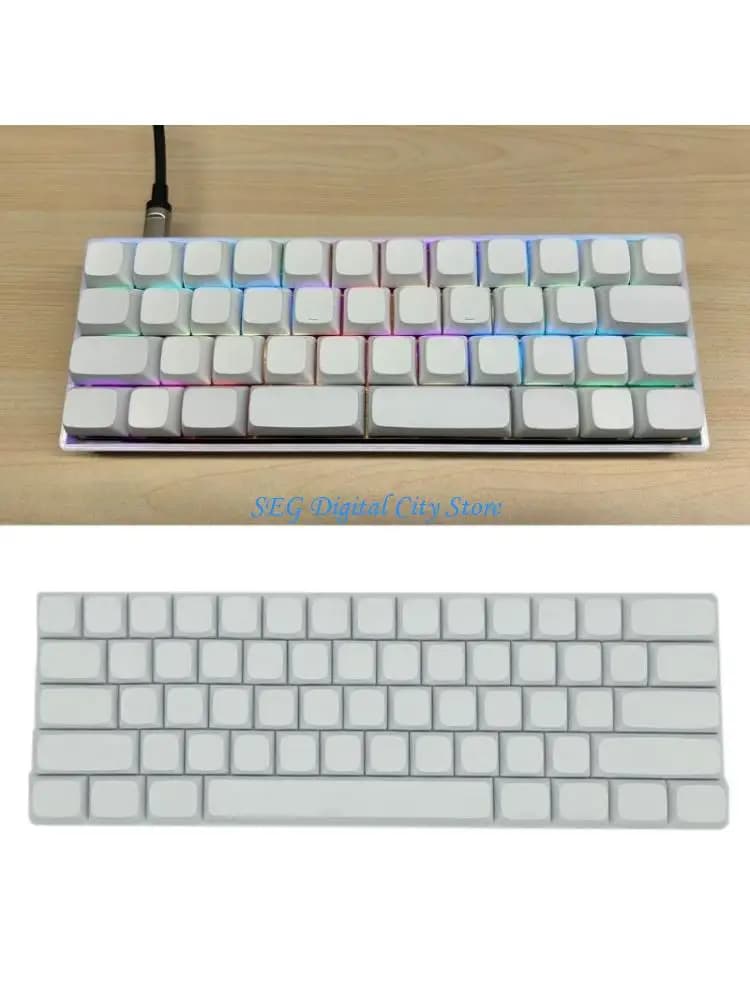 U75B Copritasti vuoti PBT da 61 tasti Profilo XDA Giocatori senza lettere Copritasto bianco per tastiere