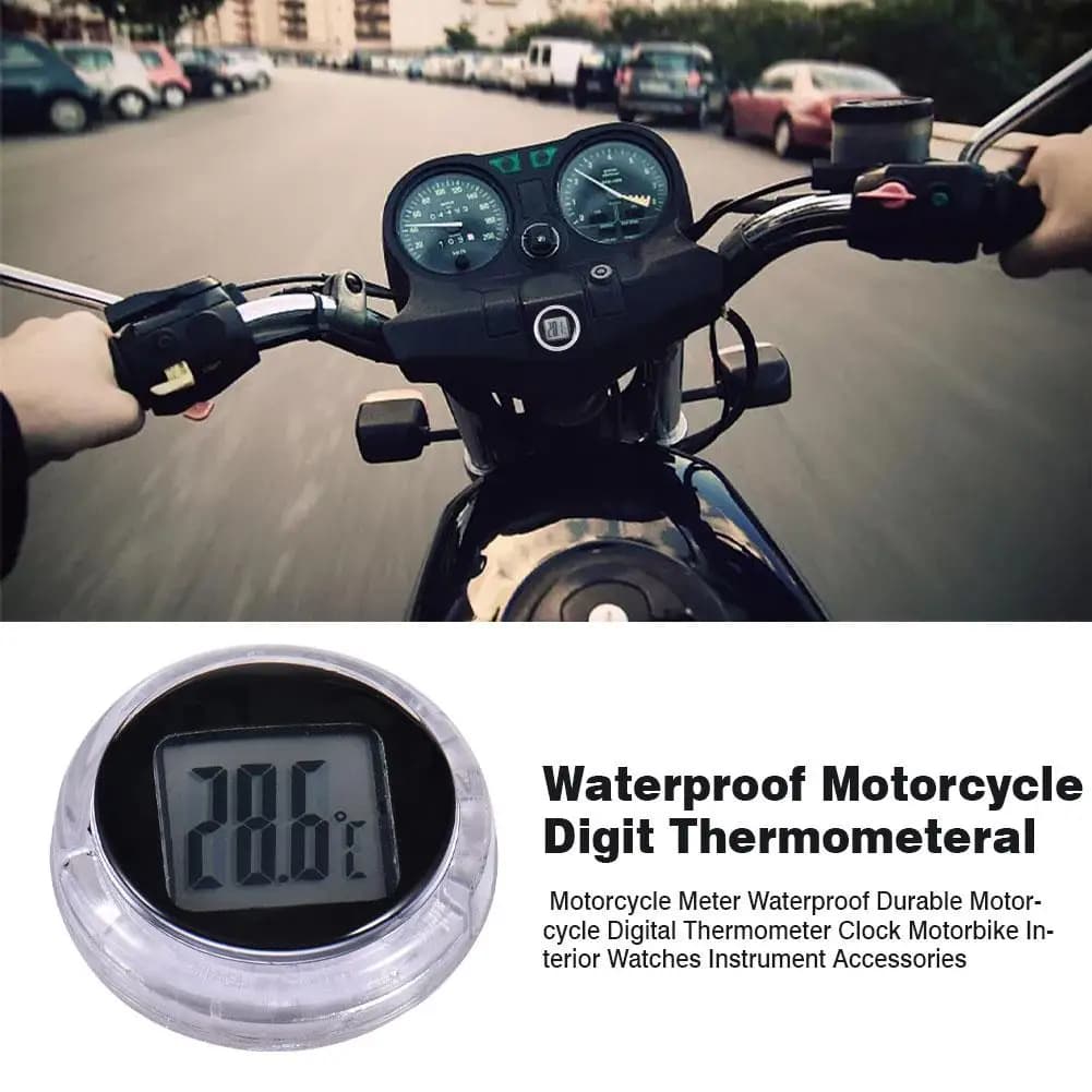 Mini Termometro Digitale Impermeabile Adesivo Tascabile per Cruscotti di Motociclette