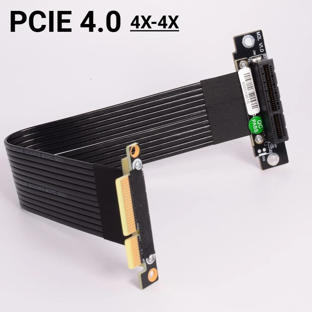 ADT-Link PCIe 4.0 4x Gen4 Riser Cable Male-to-Female x4 to x4 Graphics Card Extension Adapter Jumper for Graphics Video Card GPU
