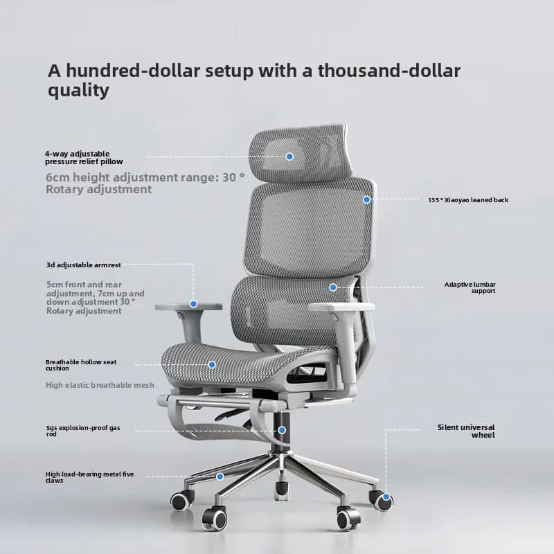 Ergonomic chair, office chair, computer chair, home chair, sitting for a long time, no fatigue, gaming chair back