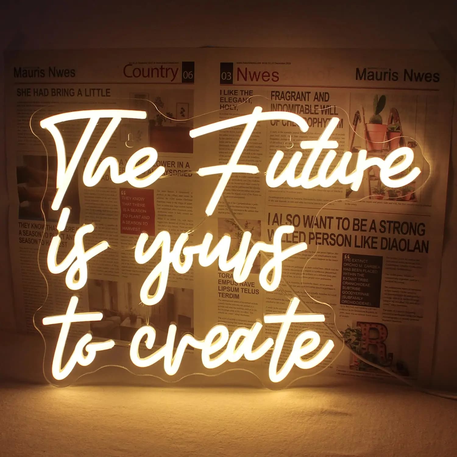 Il futuro è la tua per creare insegne al neon a LED, decorazioni da parete, per camera da letto, finestre, soggiorno, ufficio, cameretta dei bambini