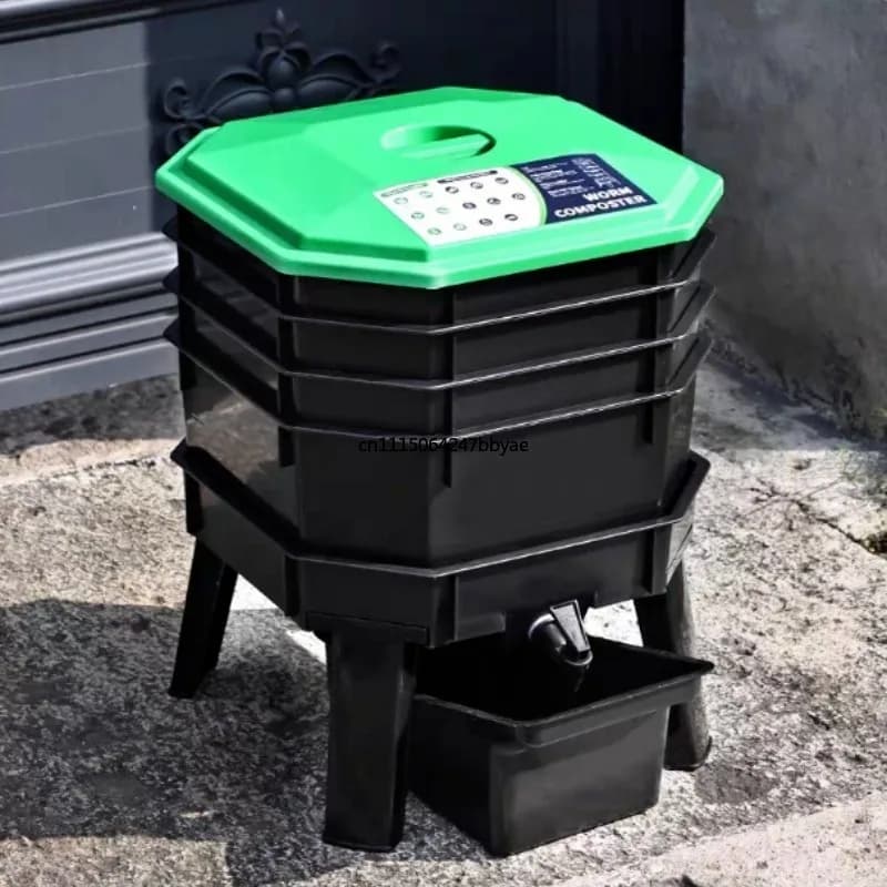 For Large‑Capacity Worm Compost Bin Earthworm Breeding Box Food Waste Organic Fertilizer Fermentation Container For Courtyard
