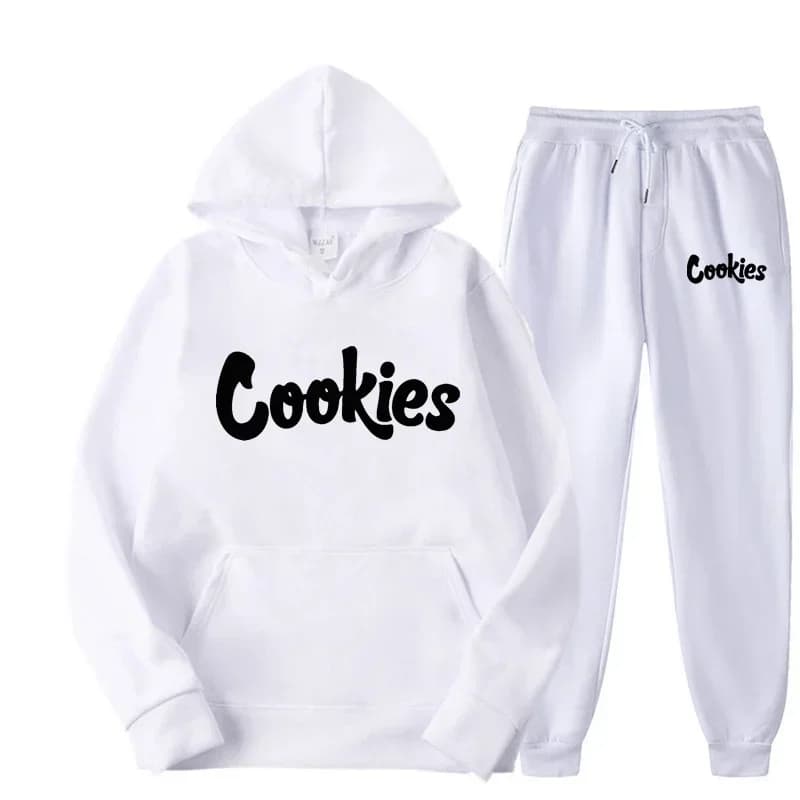 Completo casual due pezzi con felpa e pantaloni, stile unisex, con logo stampato, taglie S-3XL, collezione 2026