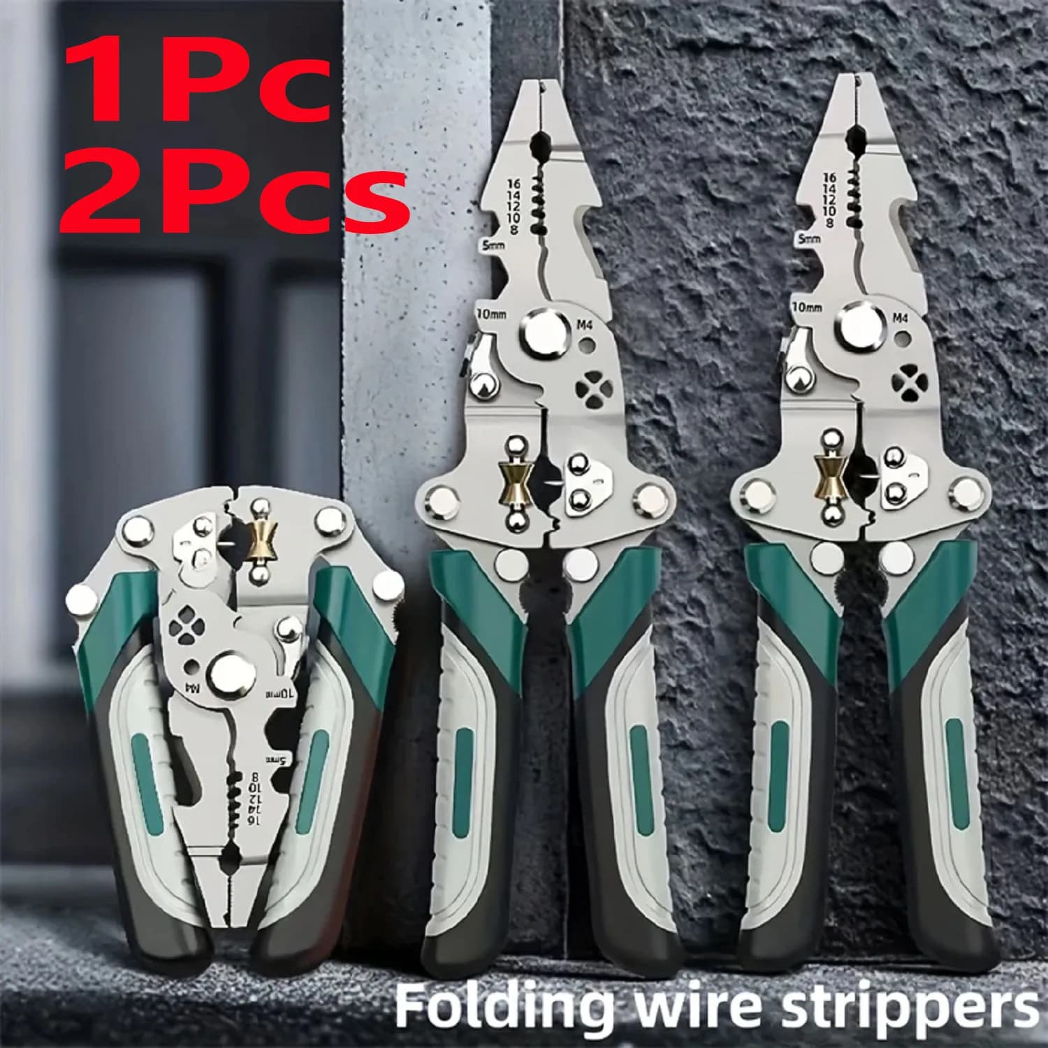 1 pz/2 pz Pinze spelafili pieghevoli 18-in-1, Strumento di crimpatura multifunzione per elettricisti, Utensili professionali per elettricisti | Design compatto e pieghevole per connessioni sicure e progetti fai-da-te
